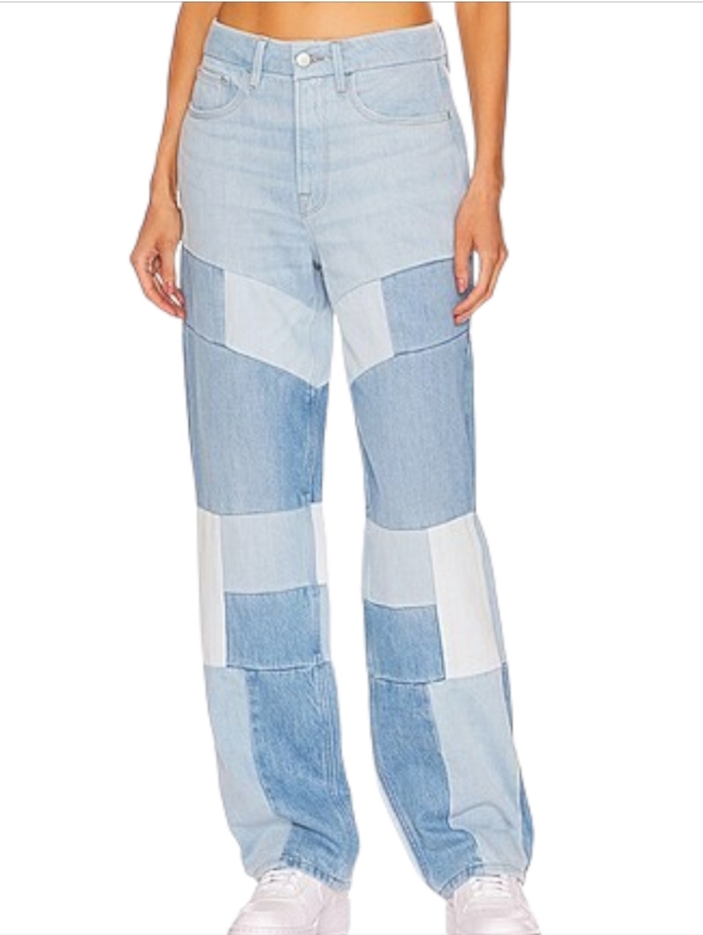 Good American Good 90s Patchwork Jeans High Waist Straight 27 4 NWT